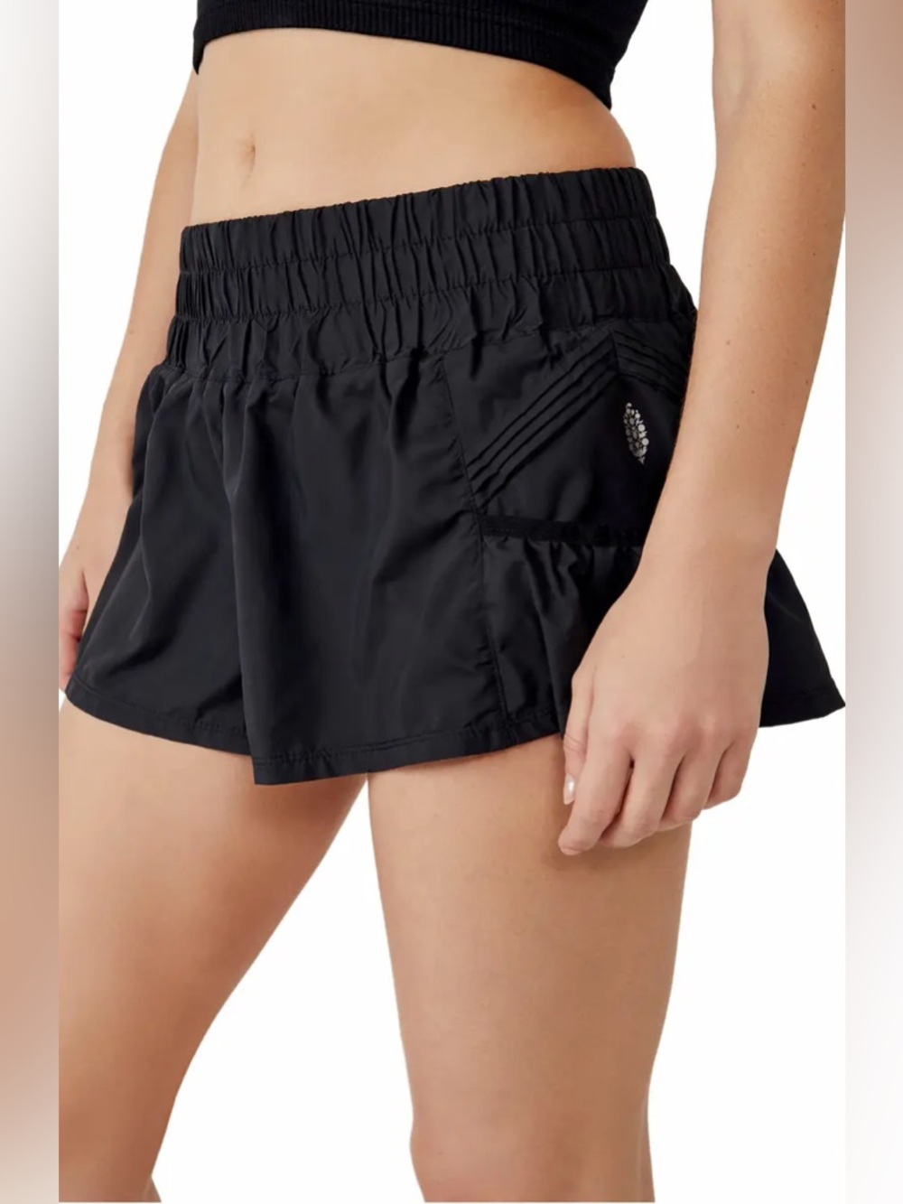 FP Movement by Free People Black Smoked Waist GET YOUR FLIRT ON XS/S NWOT
